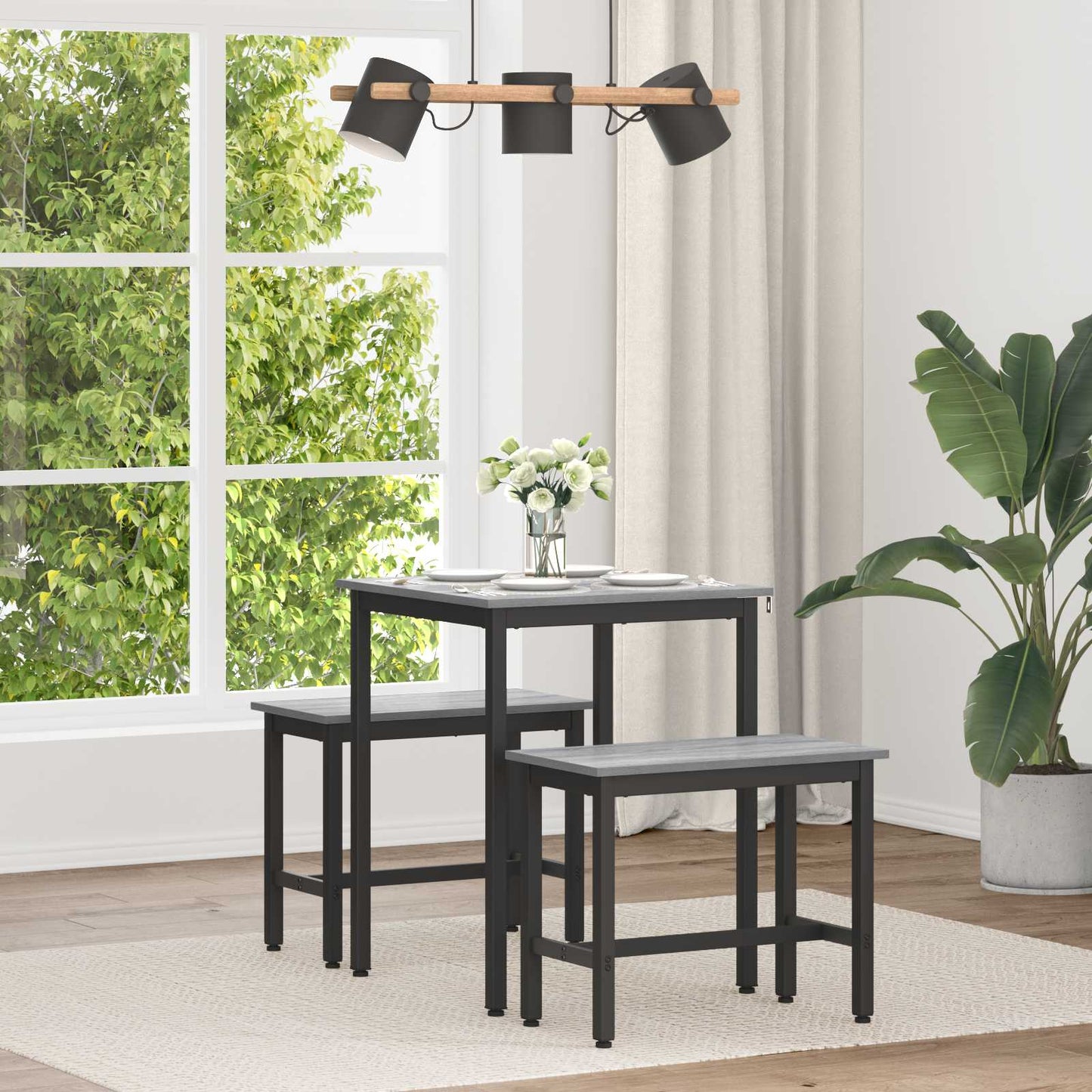 vidaXL Dining Tables 60 x 60 x 75 cm Engineered Wood Grey Sonoma 1