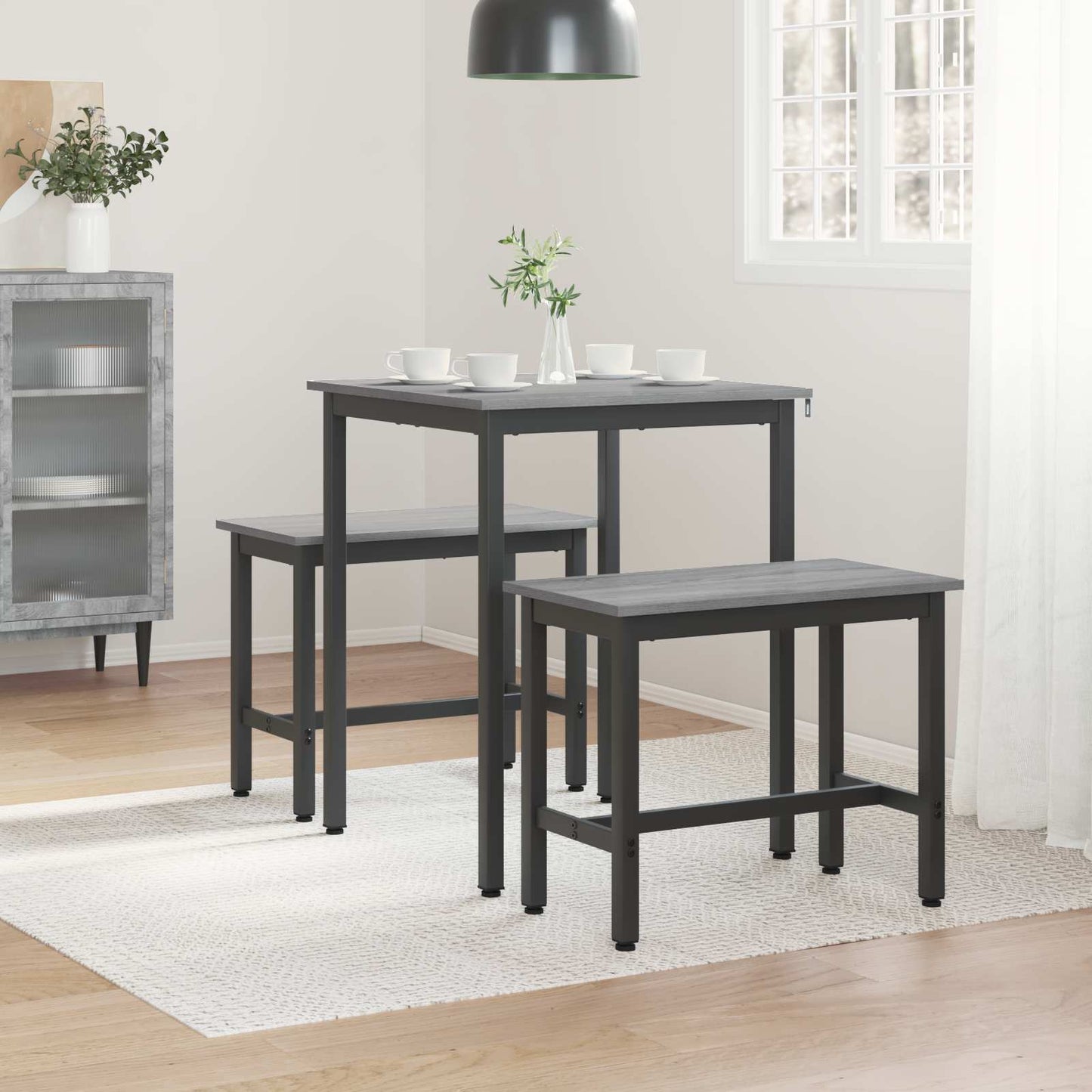 vidaXL Dining Tables 60 x 60 x 75 cm Engineered Wood Grey Sonoma 4