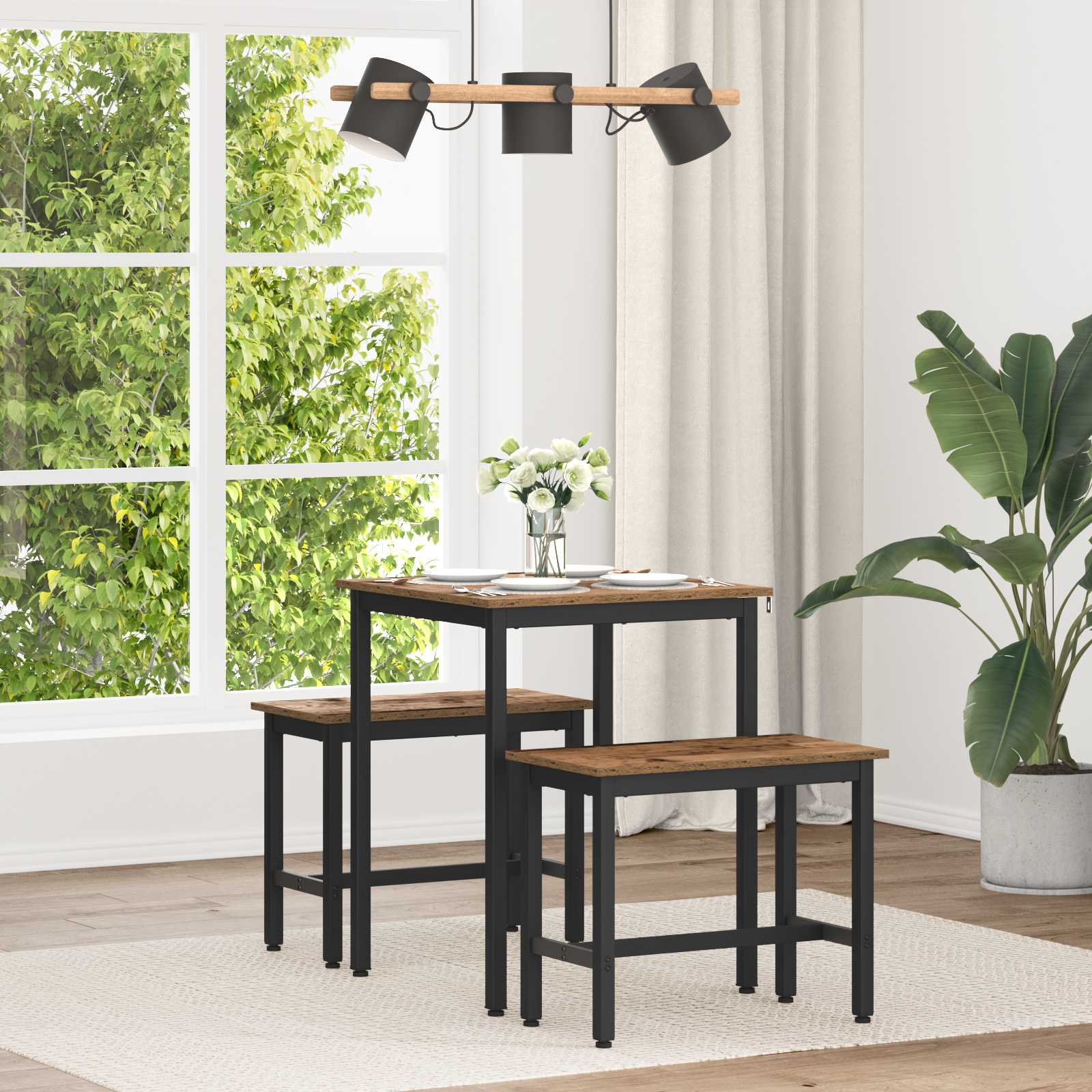 vidaXL Dining Tables 60 x 60 x 75 cm Engineered Wood Oak Wood Square 1