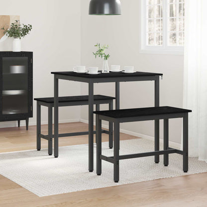 vidaXL Dining Tables 70 x 70 x 75 cm Engineered Wood Black Oak Square 4
