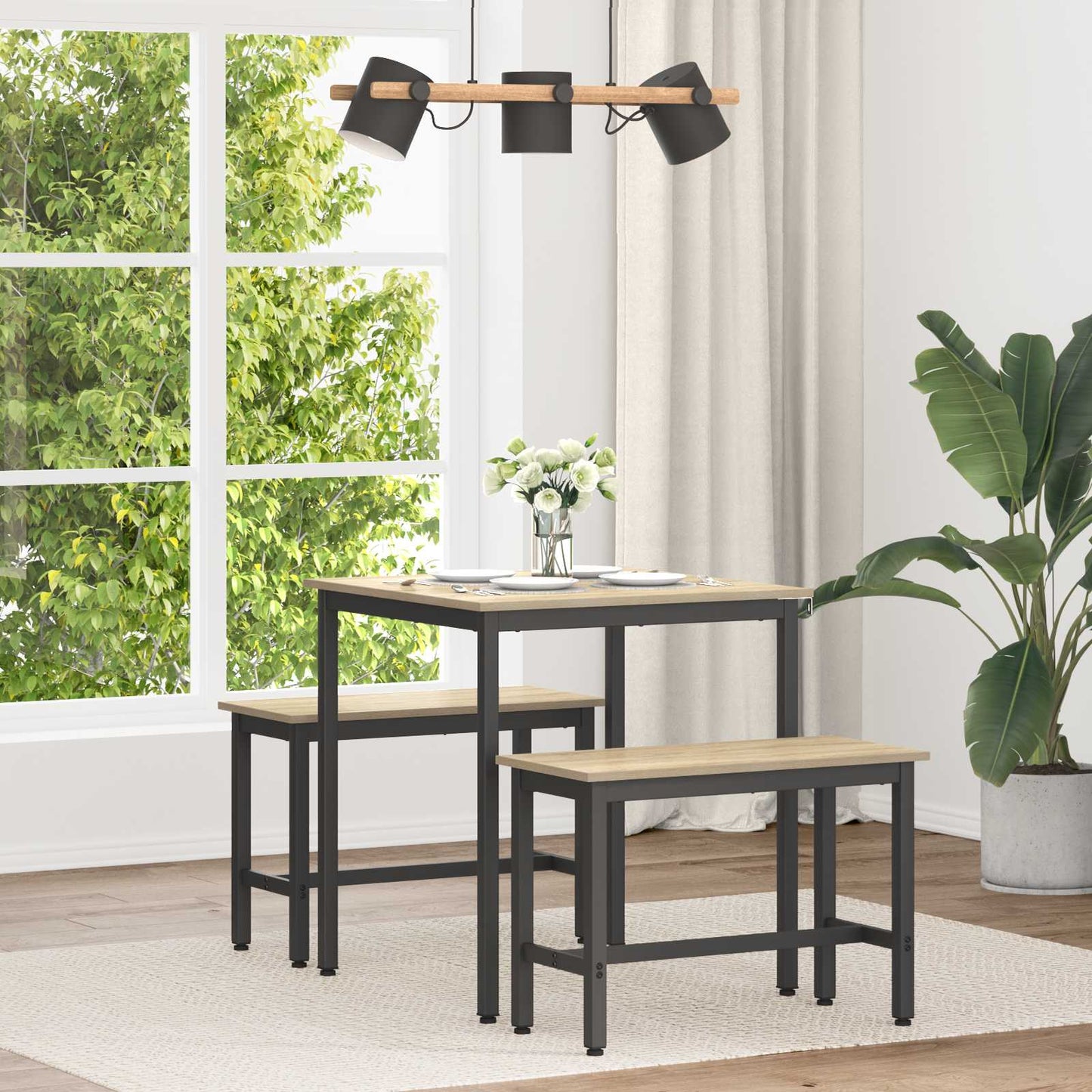 vidaXL Dining Tables 70 x 70 x 75 cm Engineered Wood Sonoma Oak Square 1