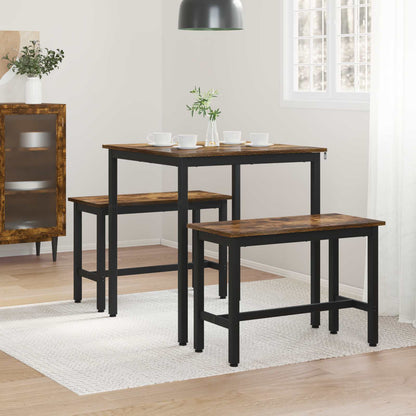 vidaXL Dining Tables 70 x 70 x 75 cm Engineered Wood Smoked Oak Square 4