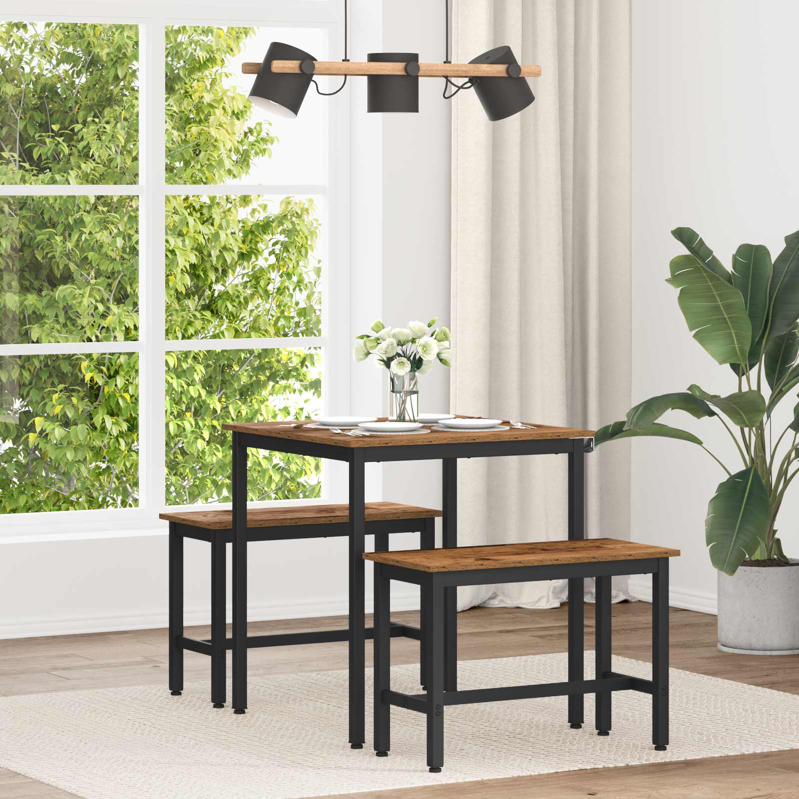 vidaXL Dining Tables 70 x 70 x 75 cm Engineered Wood Oak Wood Square 1