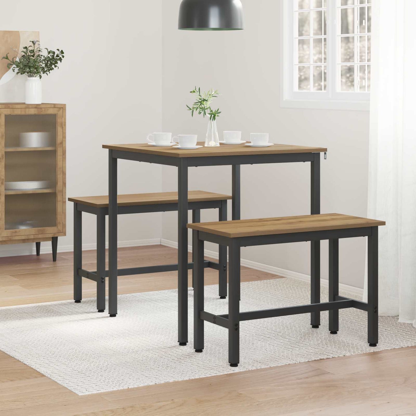 vidaXL Dining Tables 70 x 70 x 75 cm Engineered Wood Artisan Oak 4