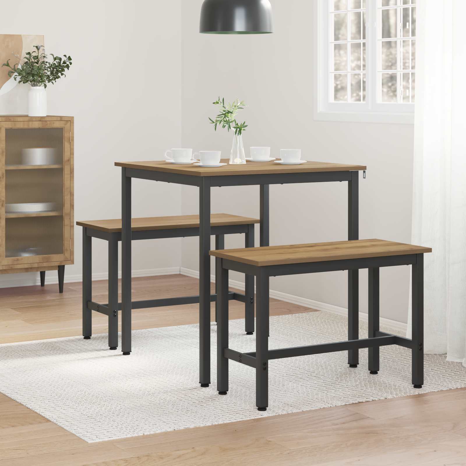 vidaXL Dining Tables 70 x 70 x 75 cm Engineered Wood Artisan Oak 4