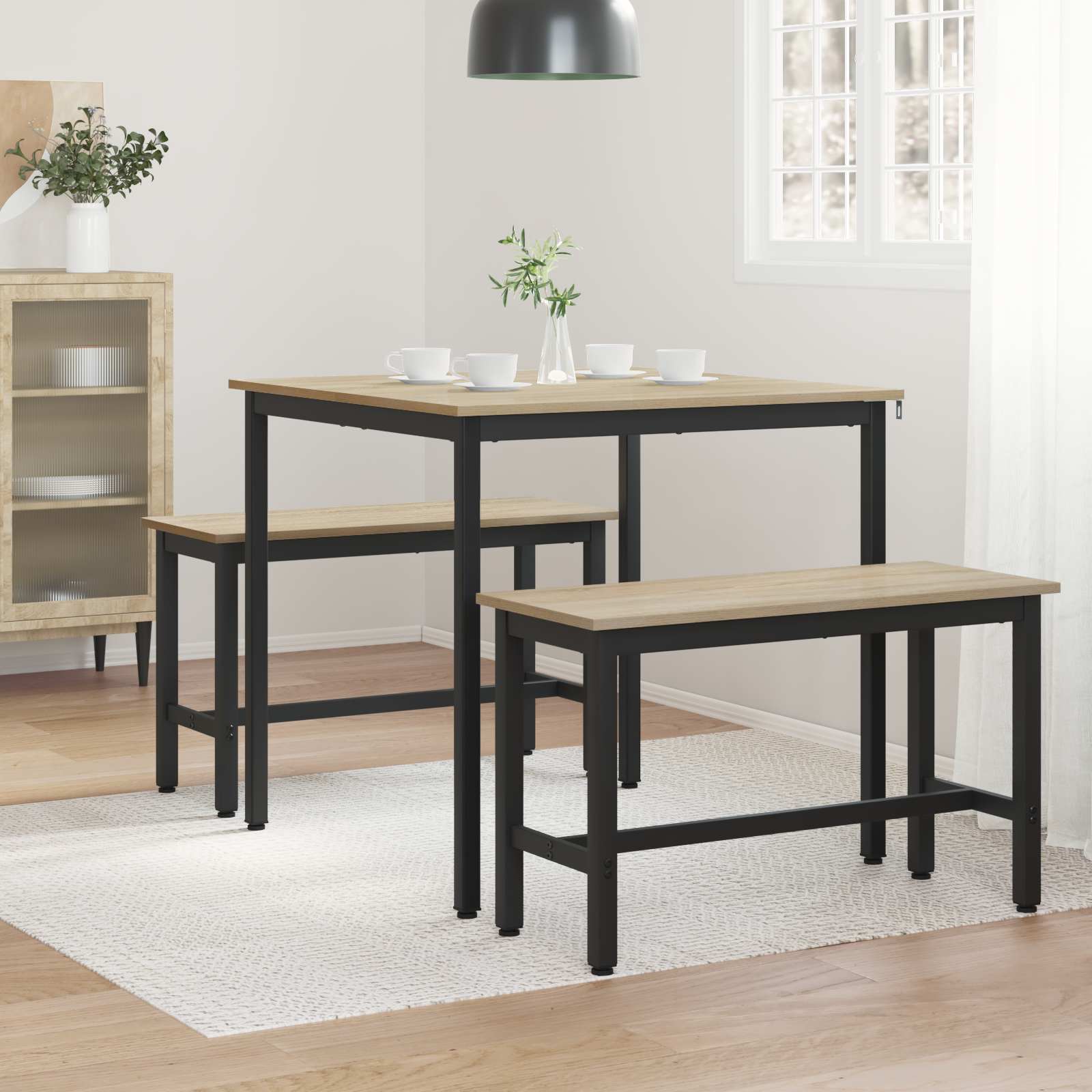 vidaXL Dining Tables 80 x 80 x 75 cm Engineered Wood Sonoma Oak Square 4