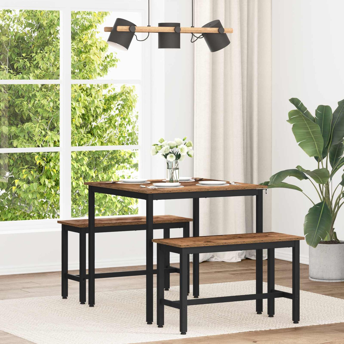 vidaXL Dining Tables 80 x 80 x 75 cm Engineered Wood Oak Wood Square 1