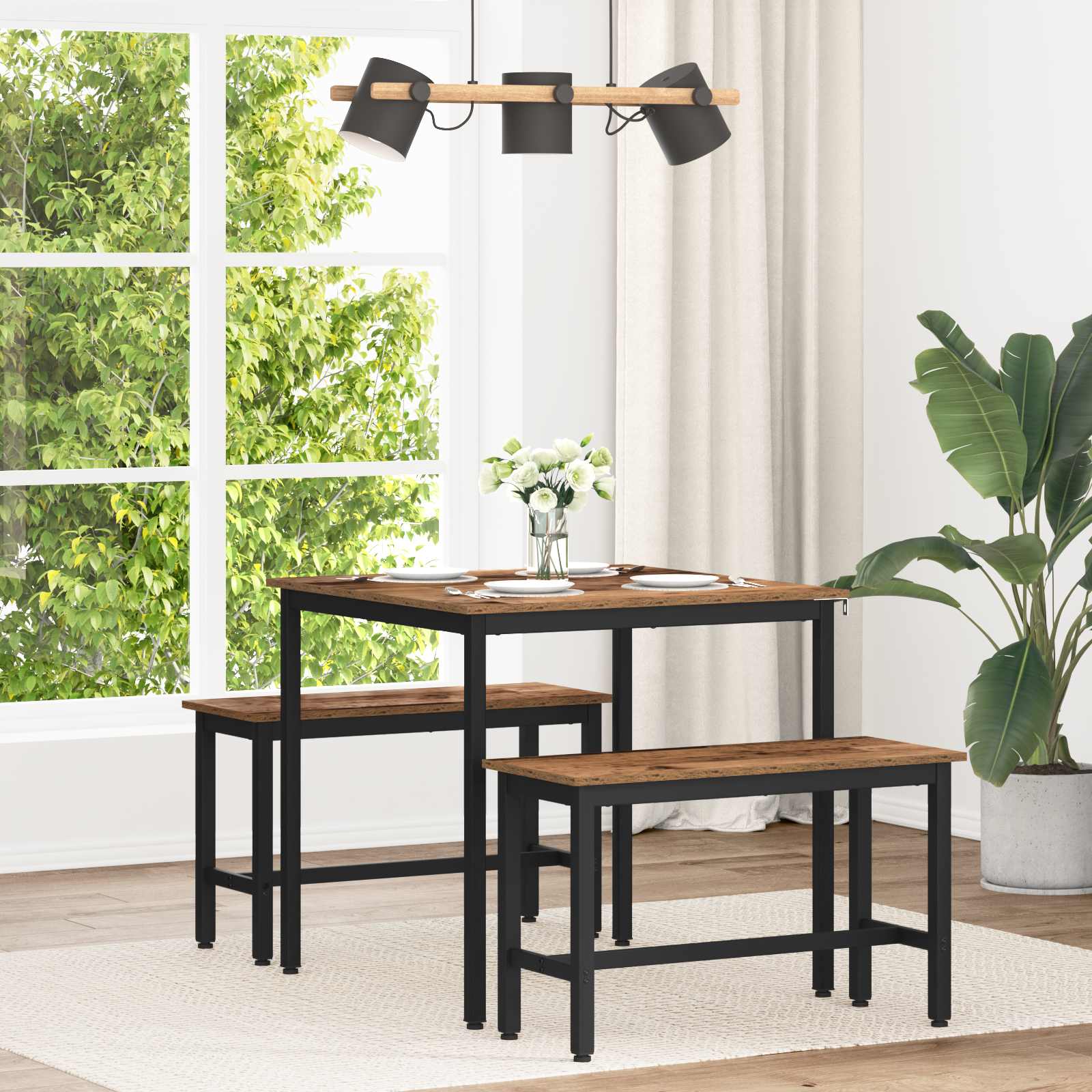 vidaXL Dining Tables 80 x 80 x 75 cm Engineered Wood Oak Wood Square 1