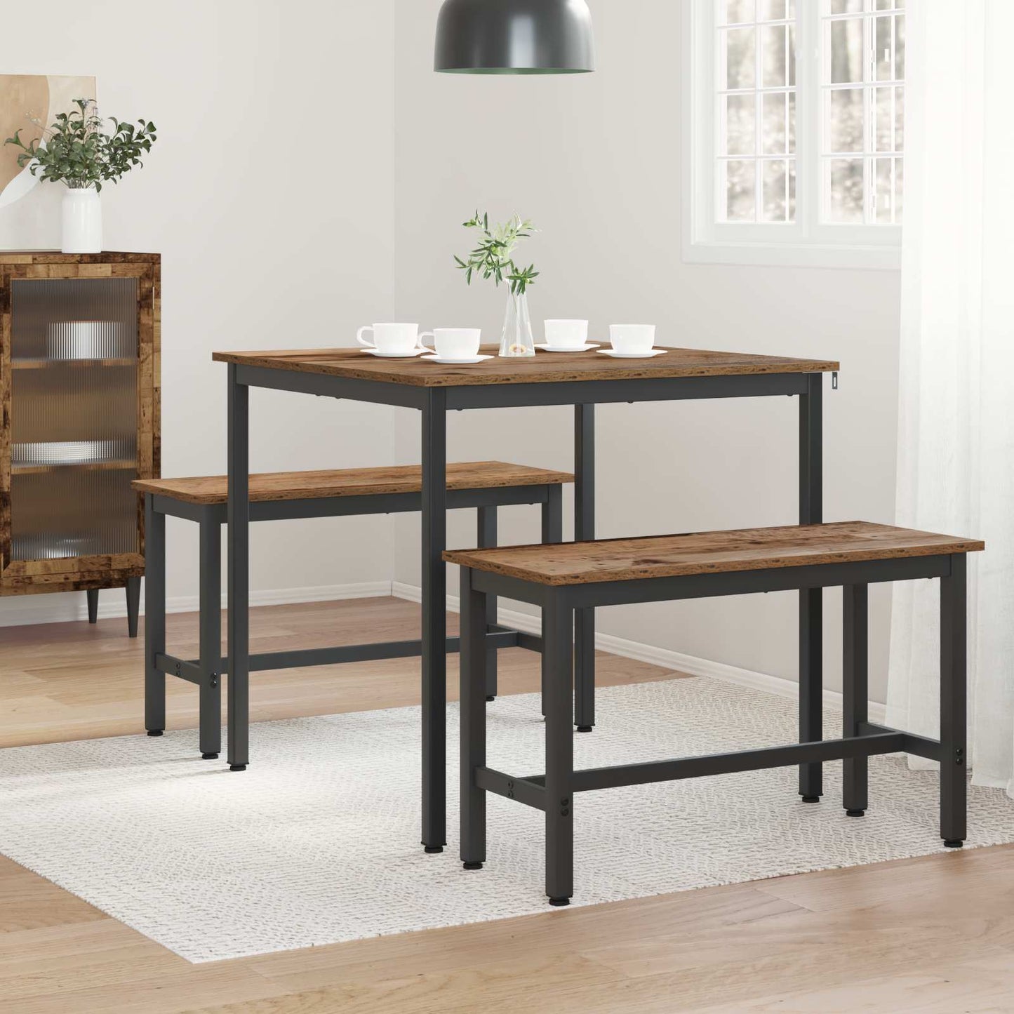 vidaXL Dining Tables 80 x 80 x 75 cm Engineered Wood Oak Wood Square 4