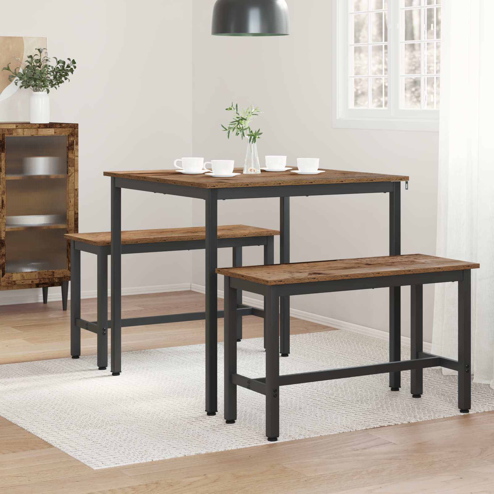 vidaXL Dining Tables 80 x 80 x 75 cm Engineered Wood Oak Wood Square 4