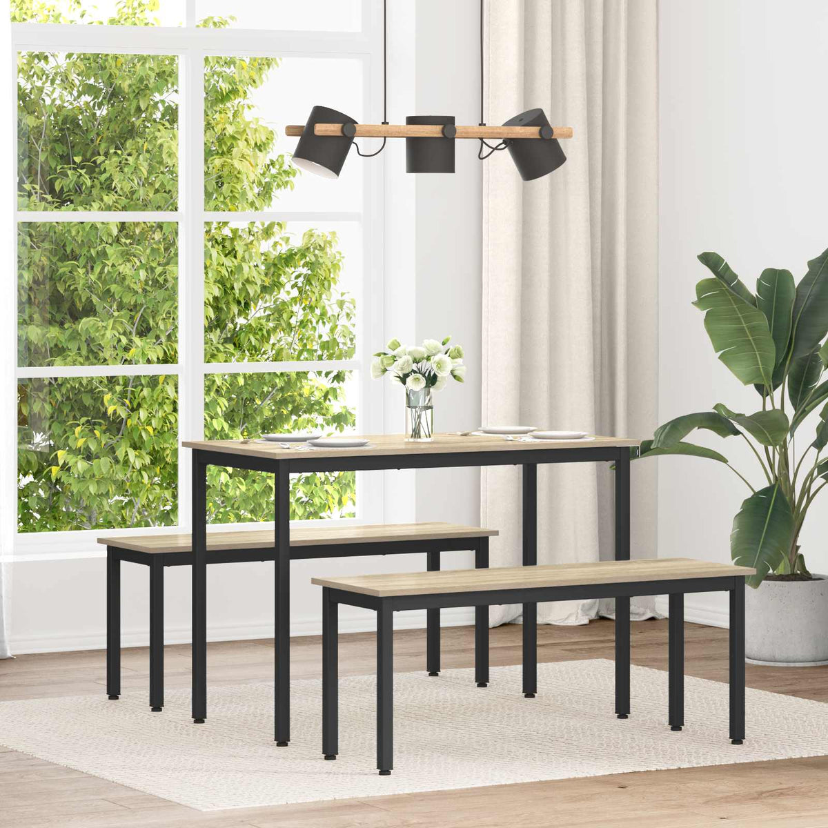 vidaXL Dining Tables 110 x 55 x 75 cm Engineered Wood Sonoma Oak 1