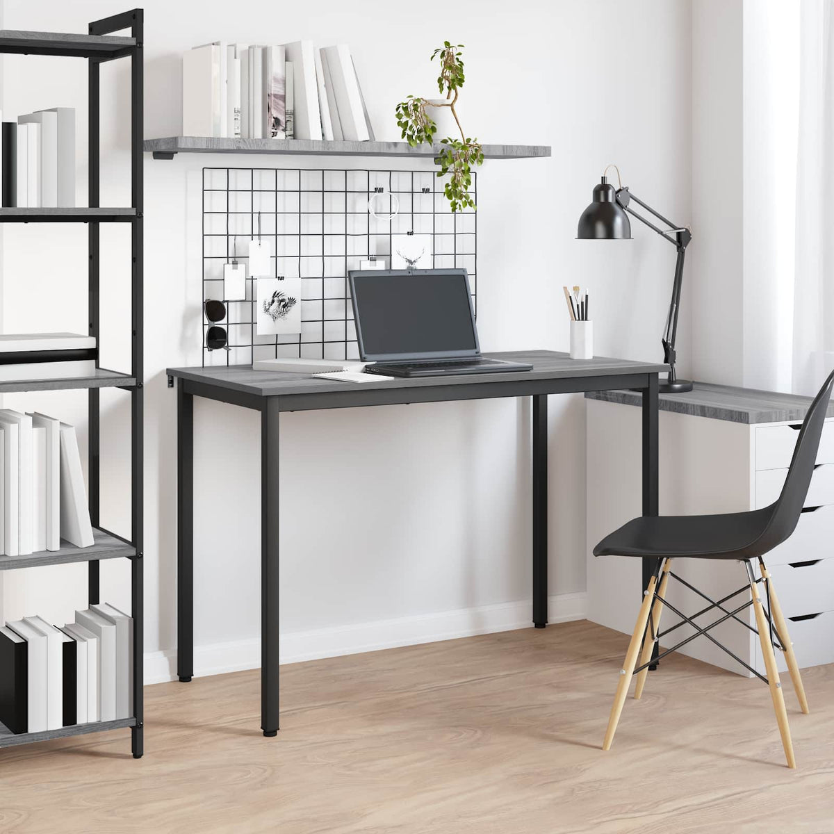 vidaXL Dining Tables 110 x 55 x 75 cm Engineered Wood Grey Sonoma 4