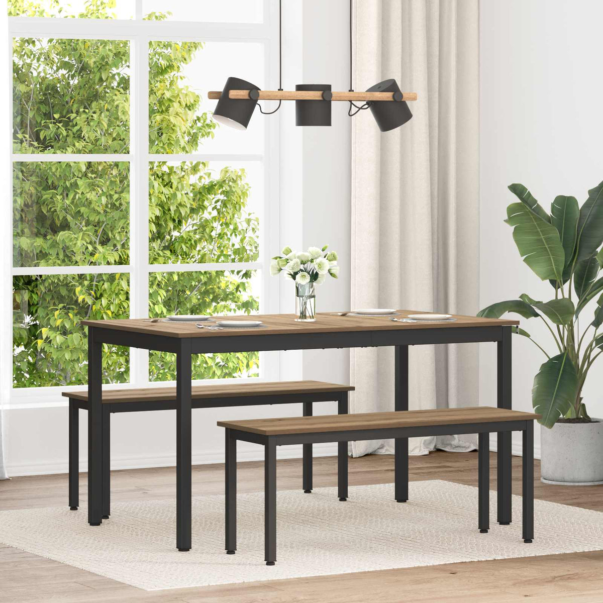 vidaXL Dining Tables Engineered Wood Artisan Oak