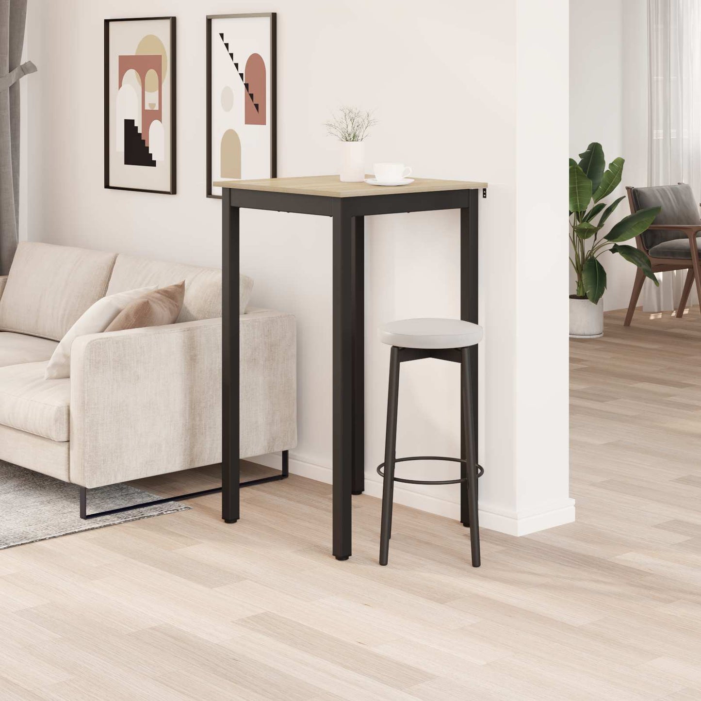 vidaXL Standing Bar Table Engineered Wood Square 4