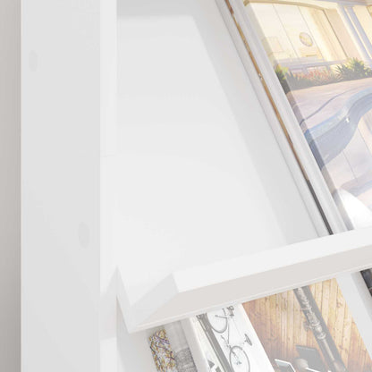 vidaXL Magazine Rack White 70 x 41 x 126 cm Engineered Wood 4