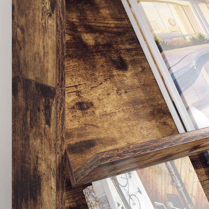 vidaXL Magazine Rack Smoked Oak 70 x 41 x 126 cm Engineered Wood 4