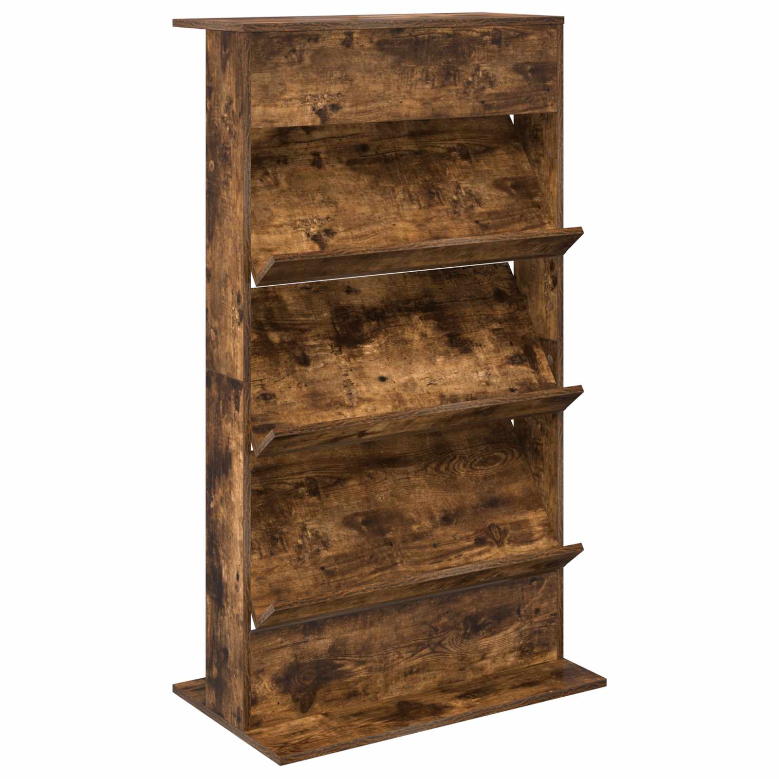 vidaXL Magazine Rack Smoked Oak 70 x 41 x 126 cm Engineered Wood 2