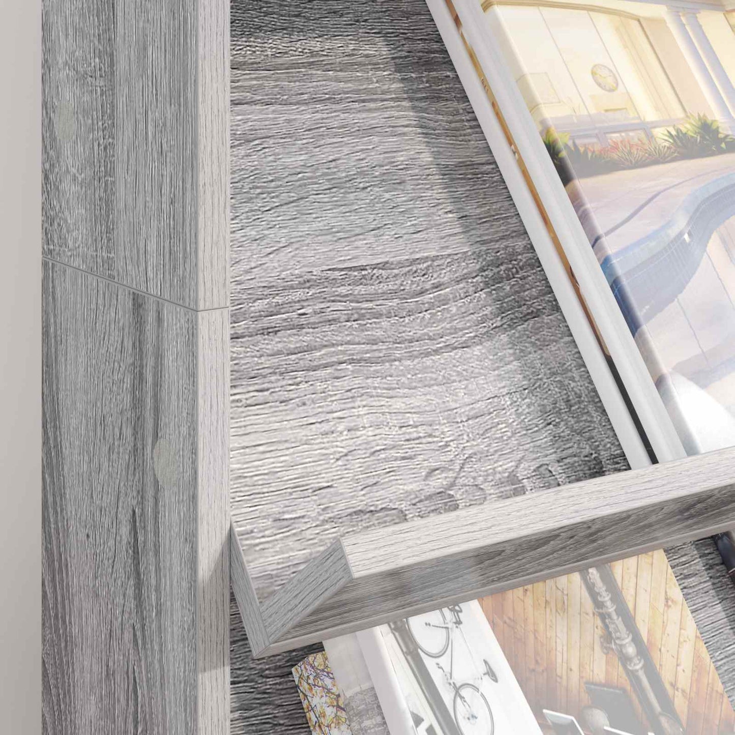 vidaXL Magazine Rack Grey Sonoma 70 x 41 x 126 cm Engineered Wood 4