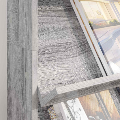vidaXL Magazine Rack Grey Sonoma 70 x 41 x 126 cm Engineered Wood 4