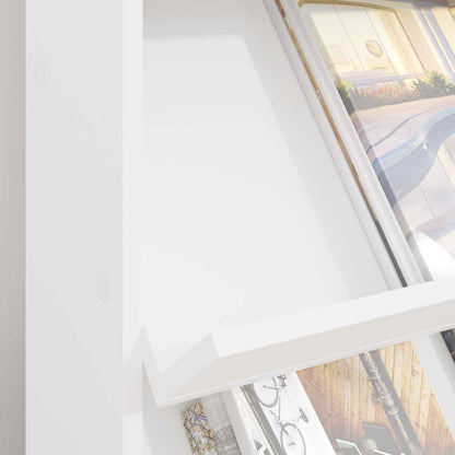 vidaXL Magazine Rack White 70 x 41 x 96 cm Engineered Wood 4