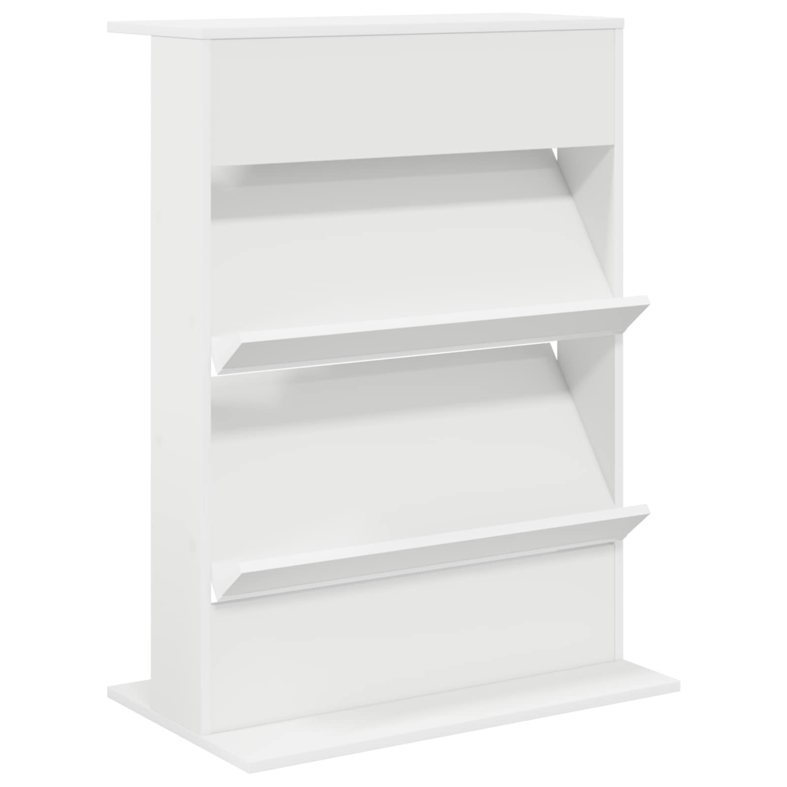 vidaXL Magazine Rack White 70 x 41 x 96 cm Engineered Wood 2
