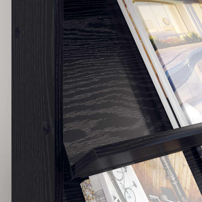 vidaXL Magazine Rack Black Oak 70 x 41 x 96 cm Engineered Wood 4