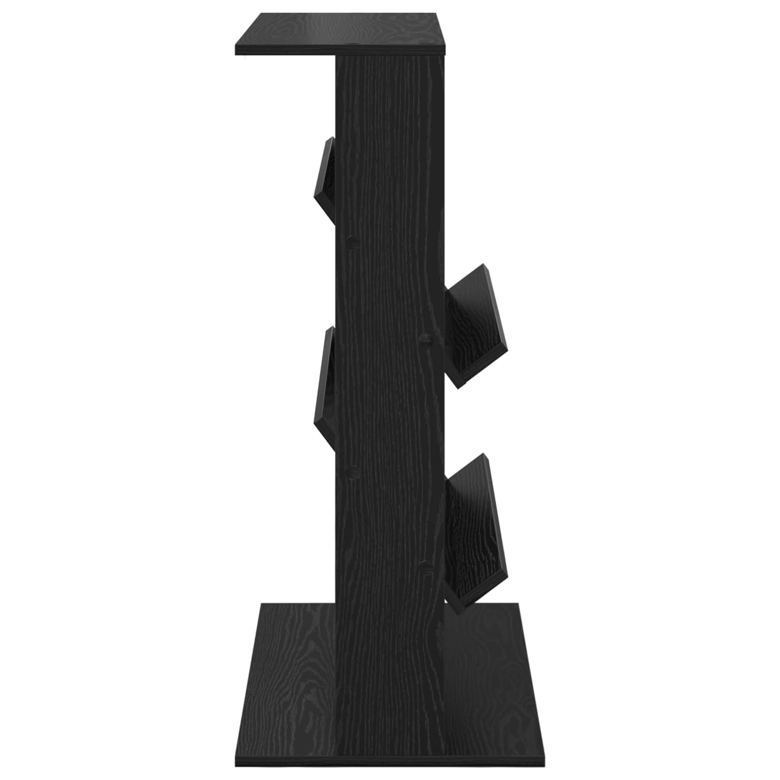 vidaXL Magazine Rack Black Oak 70 x 41 x 96 cm Engineered Wood 6