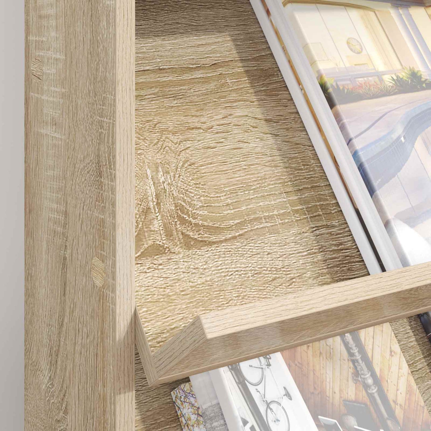 vidaXL Magazine Rack Sonoma Oak 70 x 41 x 96 cm Engineered Wood 4