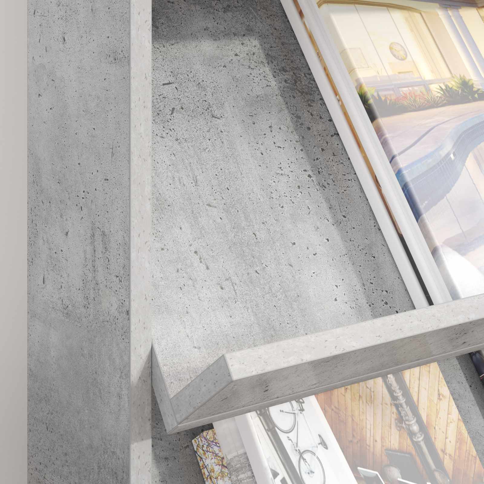 vidaXL Magazine Rack Concrete Grey 70 x 41 x 96 cm Engineered Wood 4