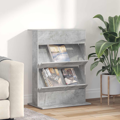 vidaXL Magazine Rack Concrete Grey 70 x 41 x 96 cm Engineered Wood 1