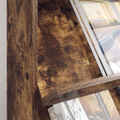vidaXL Magazine Rack Smoked Oak 70 x 41 x 96 cm Engineered Wood 4