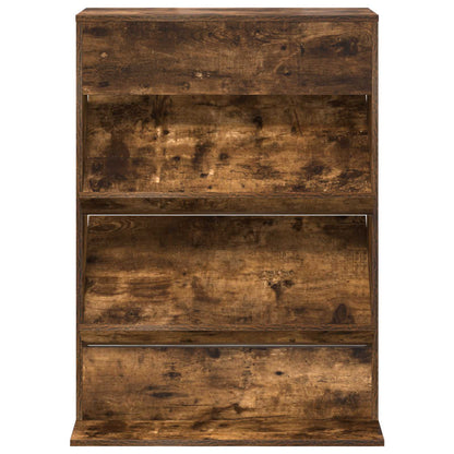 vidaXL Magazine Rack Smoked Oak 70 x 41 x 96 cm Engineered Wood 5