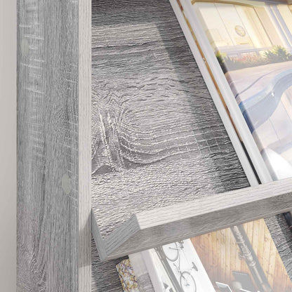 vidaXL Magazine Rack Grey Sonoma 70 x 41 x 96 cm Engineered Wood 4