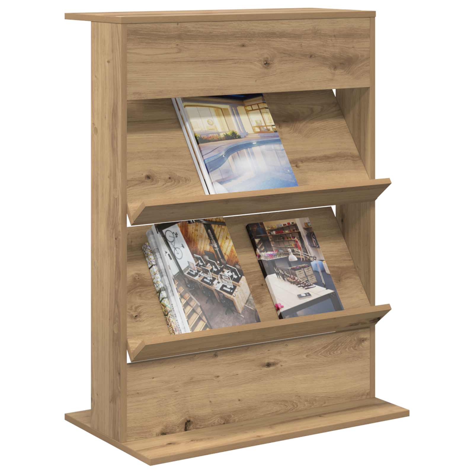 vidaXL Magazine Rack Artisan Oak 70 x 41 x 96 cm Engineered Wood 3