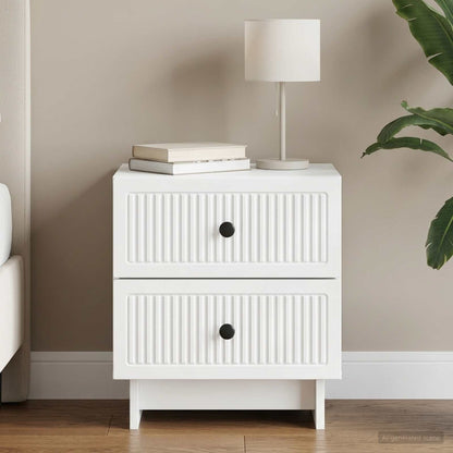 vidaXL Bedside Cabinet White 43 x 34.5 x 47.5 cm Engineered Wood 1