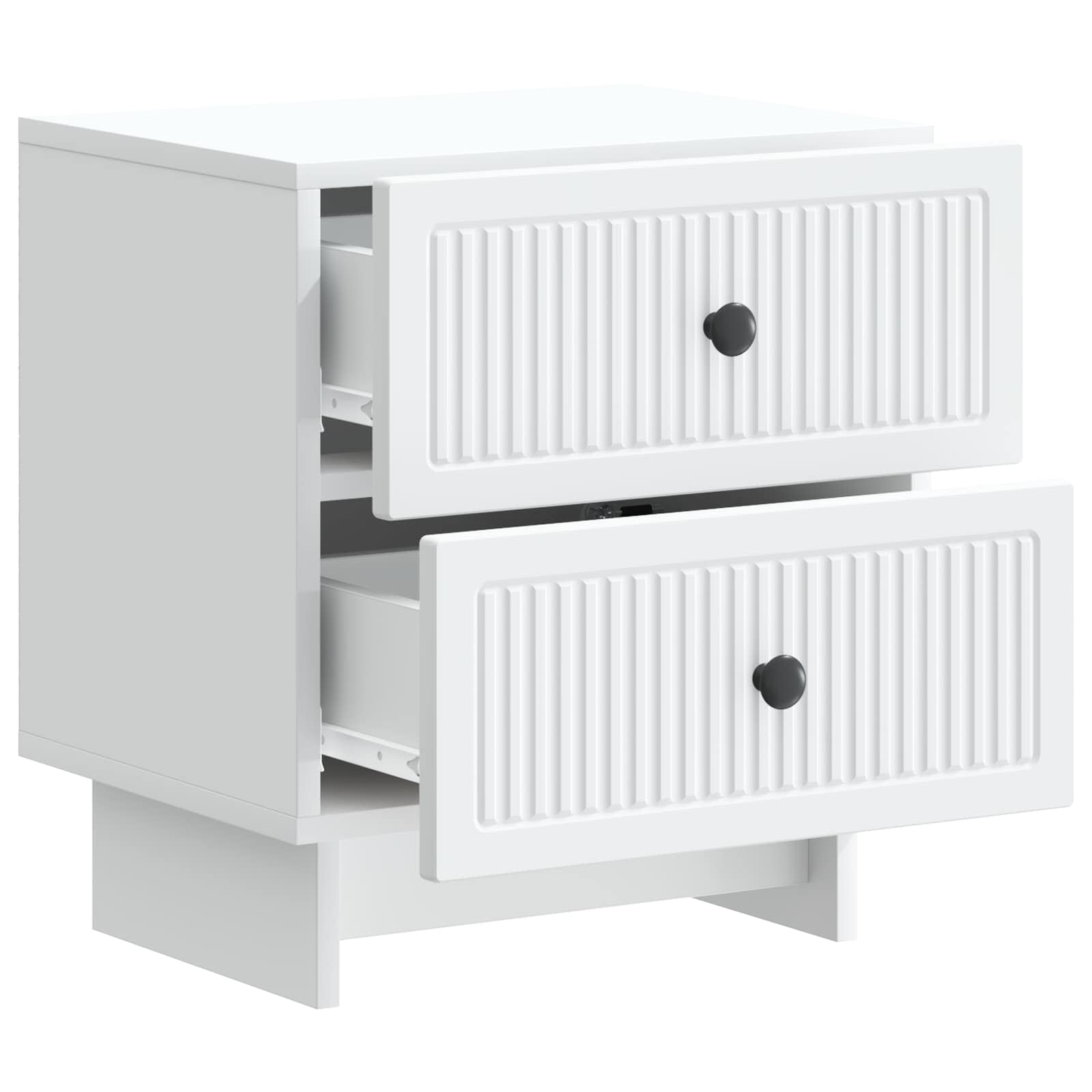 vidaXL Bedside Cabinet White 43 x 34.5 x 47.5 cm Engineered Wood 4