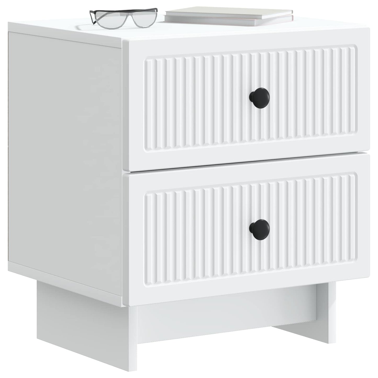 vidaXL Bedside Cabinet White 43 x 34.5 x 47.5 cm Engineered Wood 3