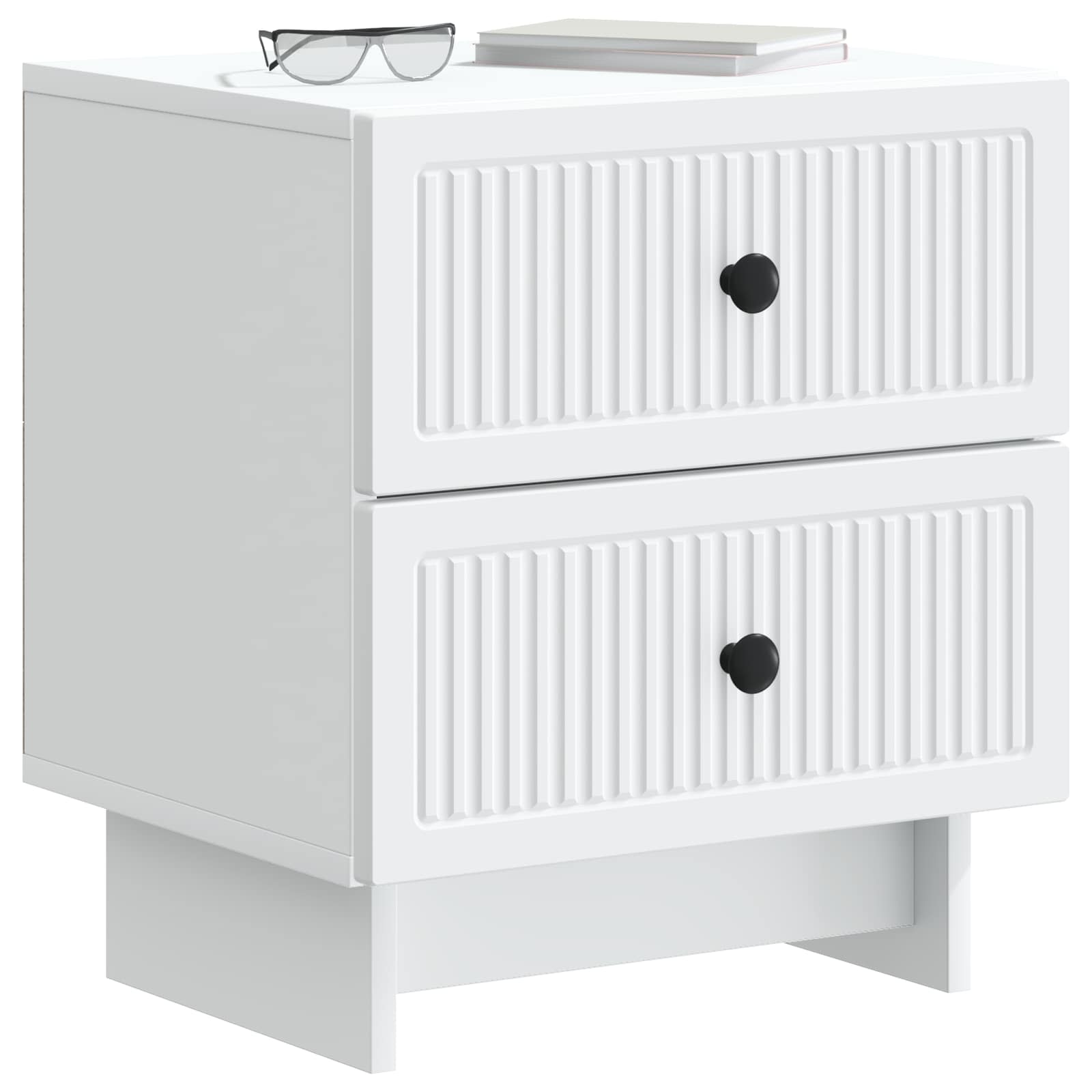 vidaXL Bedside Cabinet White 43 x 34.5 x 47.5 cm Engineered Wood 3