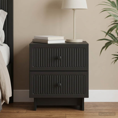 vidaXL Bedside Cabinet Black 43 x 34.5 x 47.5 cm Engineered Wood 1