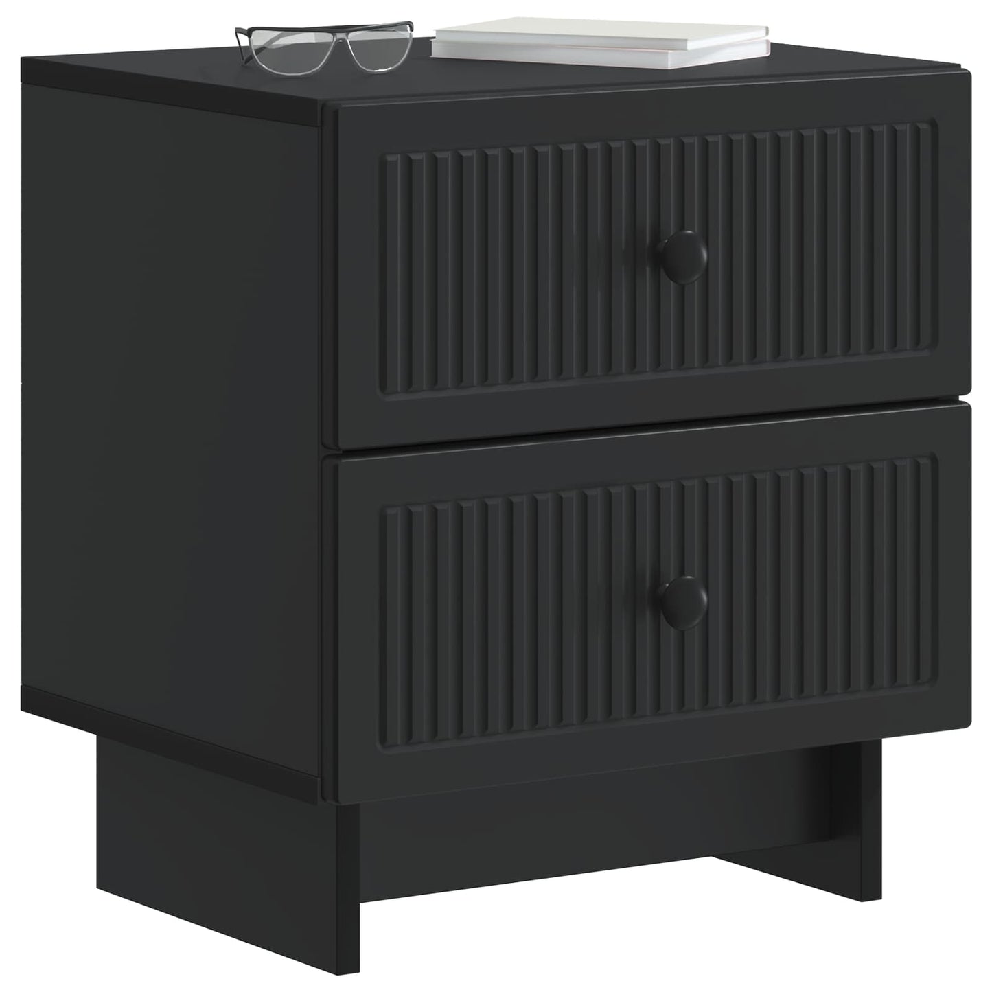 vidaXL Bedside Cabinet Black 43 x 34.5 x 47.5 cm Engineered Wood 3