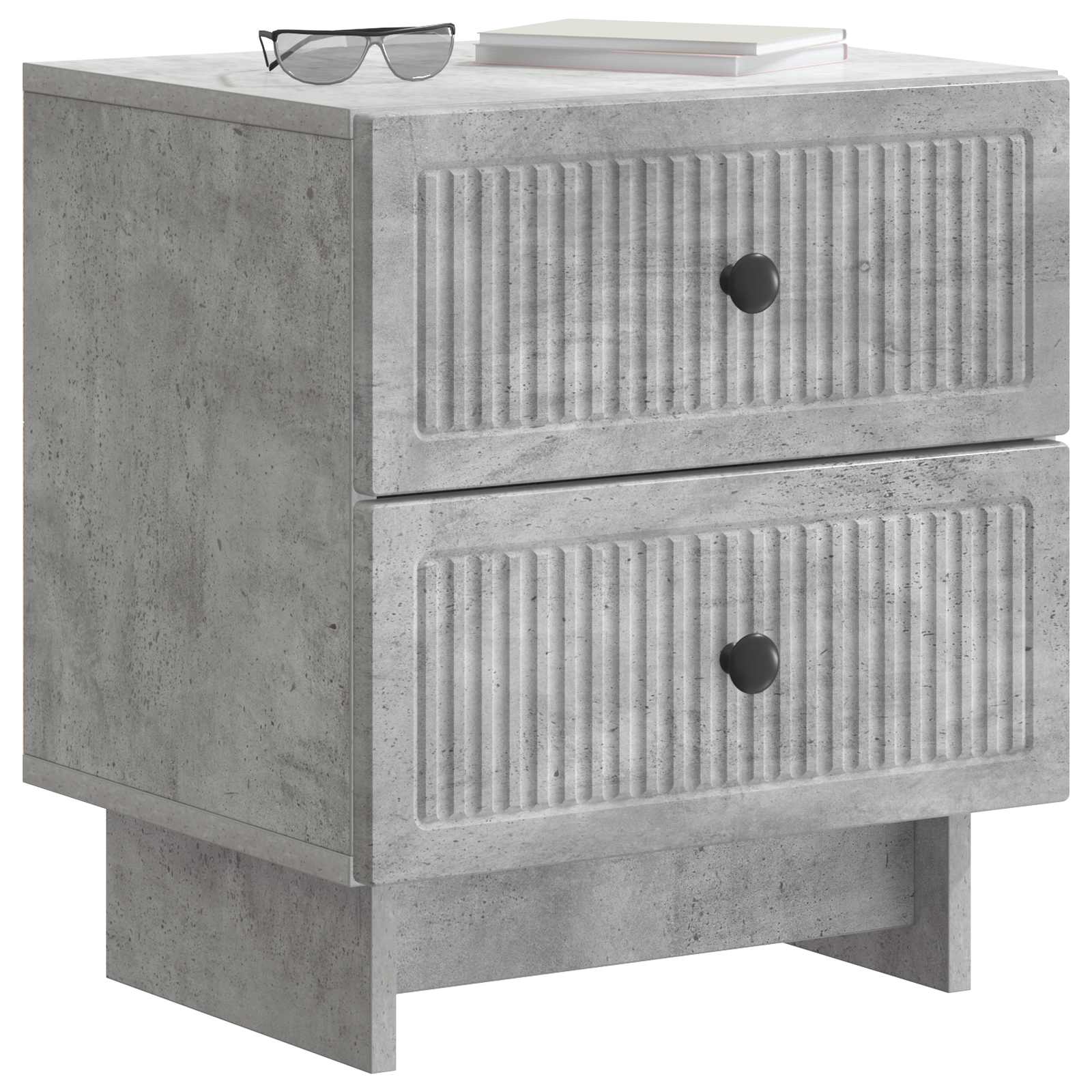 vidaXL Bedside Cabinet with Drawer Concrete Grey 43 x 34.5 x 47.5 cm 3