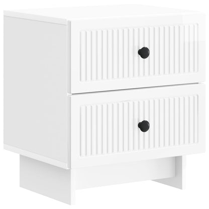 vidaXL Bedside Cabinet High Gloss White 43 x 34.5 x 47.5 cm 2