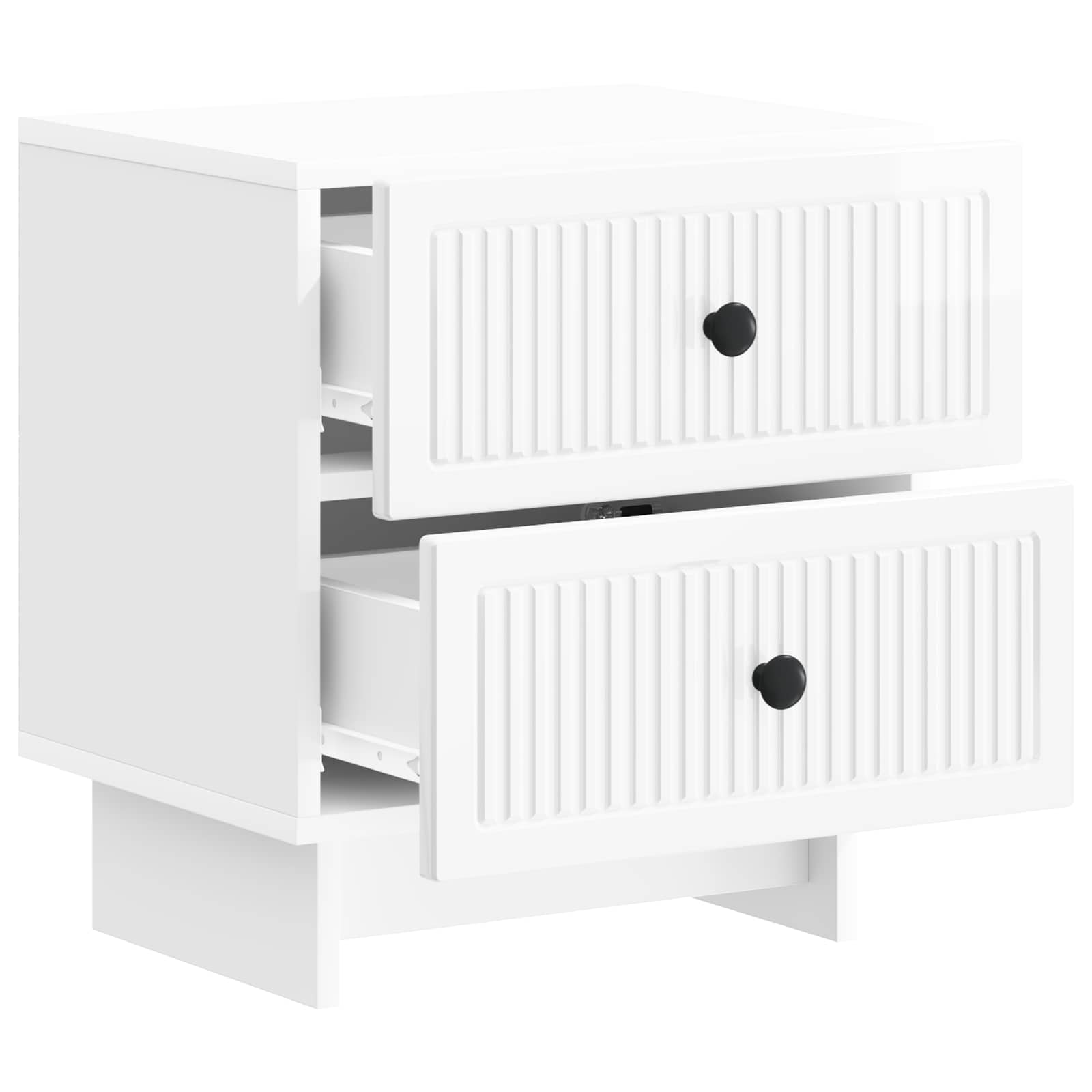 vidaXL Bedside Cabinet High Gloss White 43 x 34.5 x 47.5 cm 4