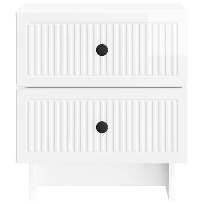 vidaXL Bedside Cabinet High Gloss White 43 x 34.5 x 47.5 cm 5