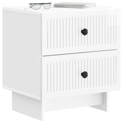 vidaXL Bedside Cabinet High Gloss White 43 x 34.5 x 47.5 cm 3