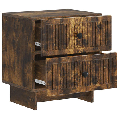 vidaXL Bedside Cabinet Smoked Oak 43 x 34.5 x 47.5 cm Engineered Wood 4