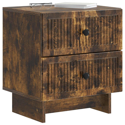 vidaXL Bedside Cabinet Smoked Oak 43 x 34.5 x 47.5 cm Engineered Wood 3