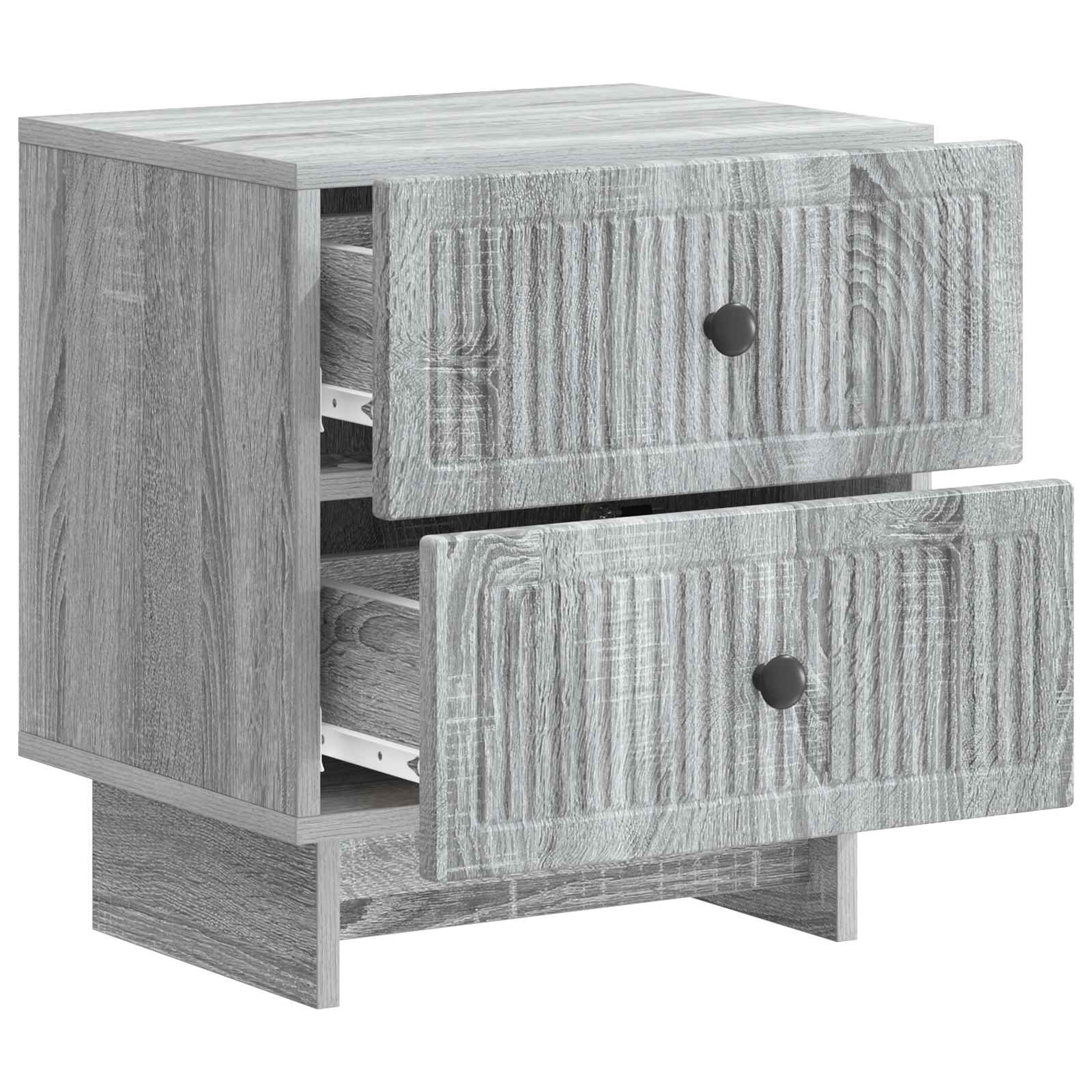 vidaXL Bedside Cabinet Grey Sonoma 43 x 34.5 x 47.5 cm Engineered Wood 4