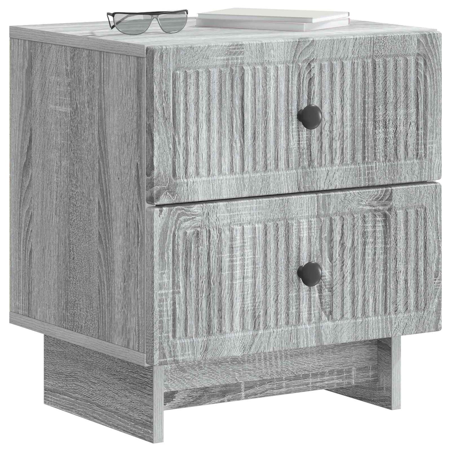 vidaXL Bedside Cabinet Grey Sonoma 43 x 34.5 x 47.5 cm Engineered Wood 3