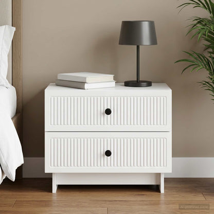 vidaXL Bedside Cabinet White 62 x 34.5 x 47.5 cm Engineered Wood 1